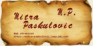 Mitra Paskulović vizit kartica